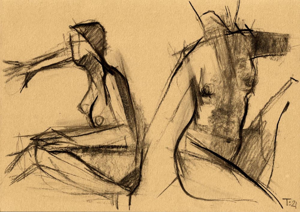 Abstract Female Nudes by Tore Bahnson — canvas wall art
