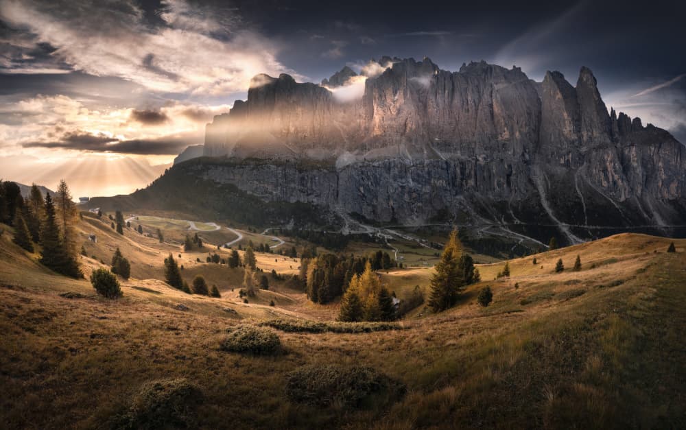 Golden Hour Mountain Valley by Karol Nienartowicz — canvas wall art