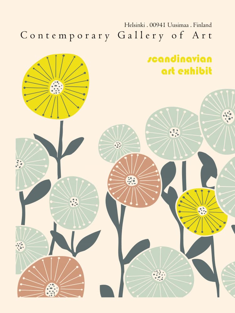 Scandinavian Floral Whimsy by Annick — canvas wall art