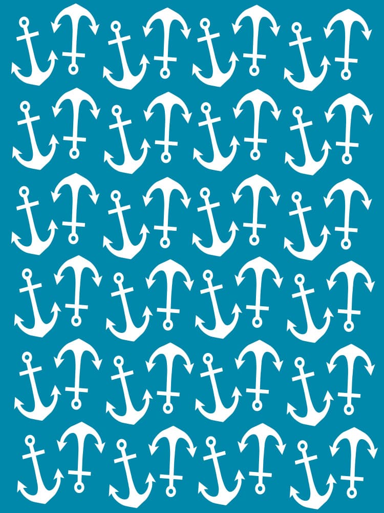 Nautical Anchor Pattern by Baobab Print store — canvas wall art