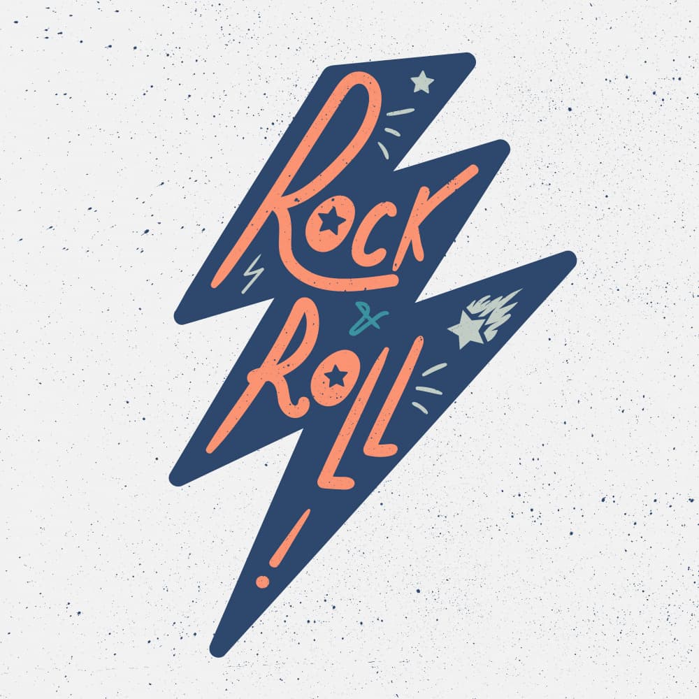 Rock and Roll Lightning by Marika Barsrsind — canvas wall art