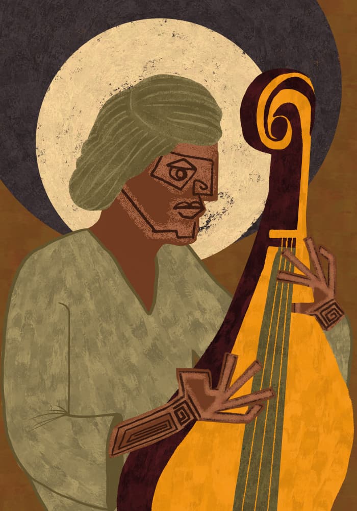 Soulful Lute Player by Gulcihan Ozguc — canvas wall art