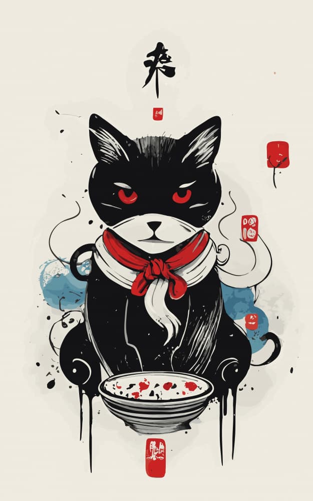 Samurai Spirit Cat by Andreas Magnusson — canvas wall art