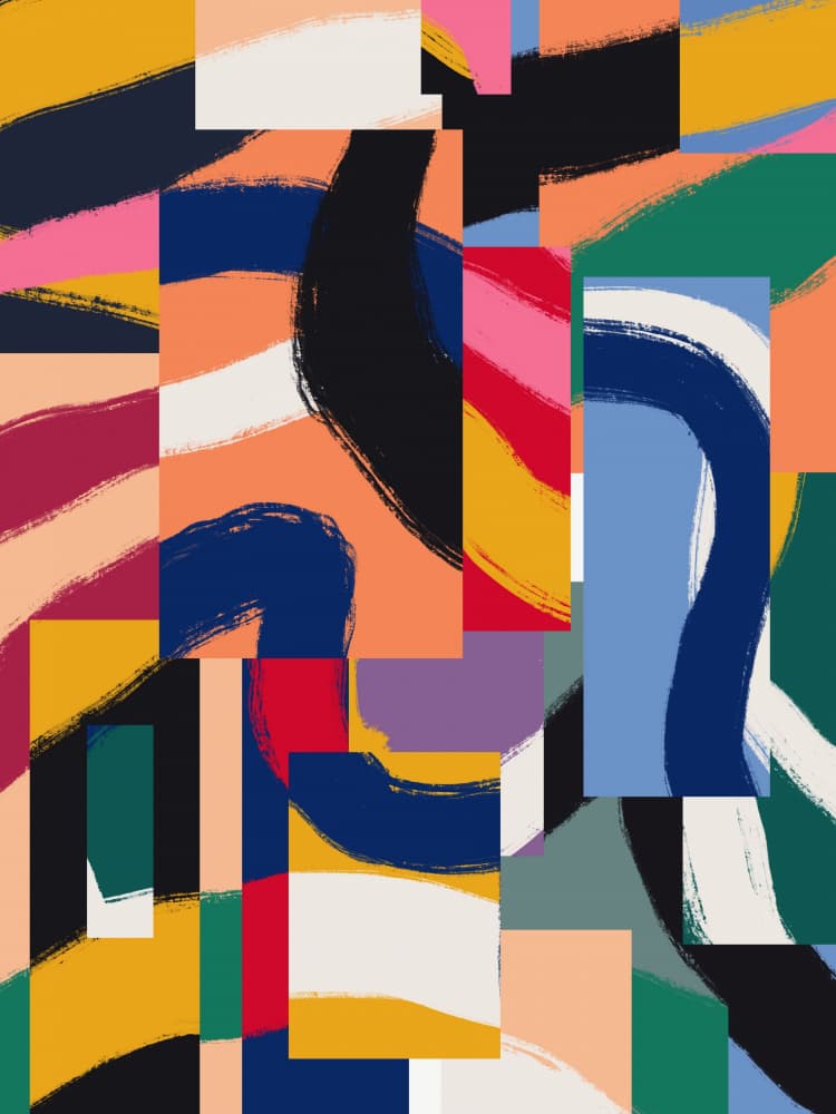 Vibrant Abstract Strokes by Little Dean — canvas wall art
