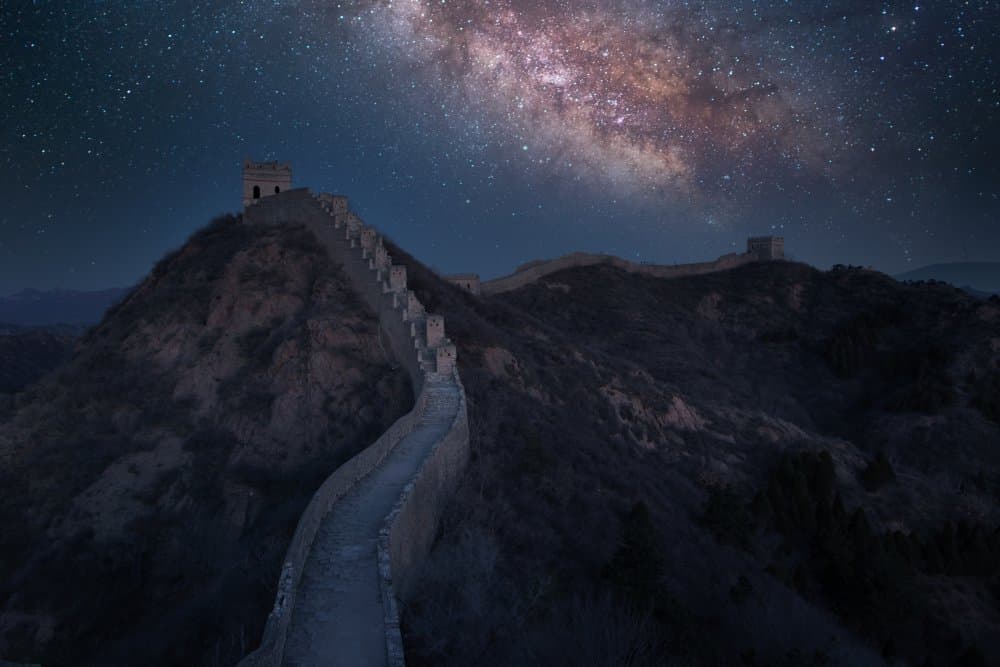 Milky Way Over Great Wall by Simoon — canvas wall art
