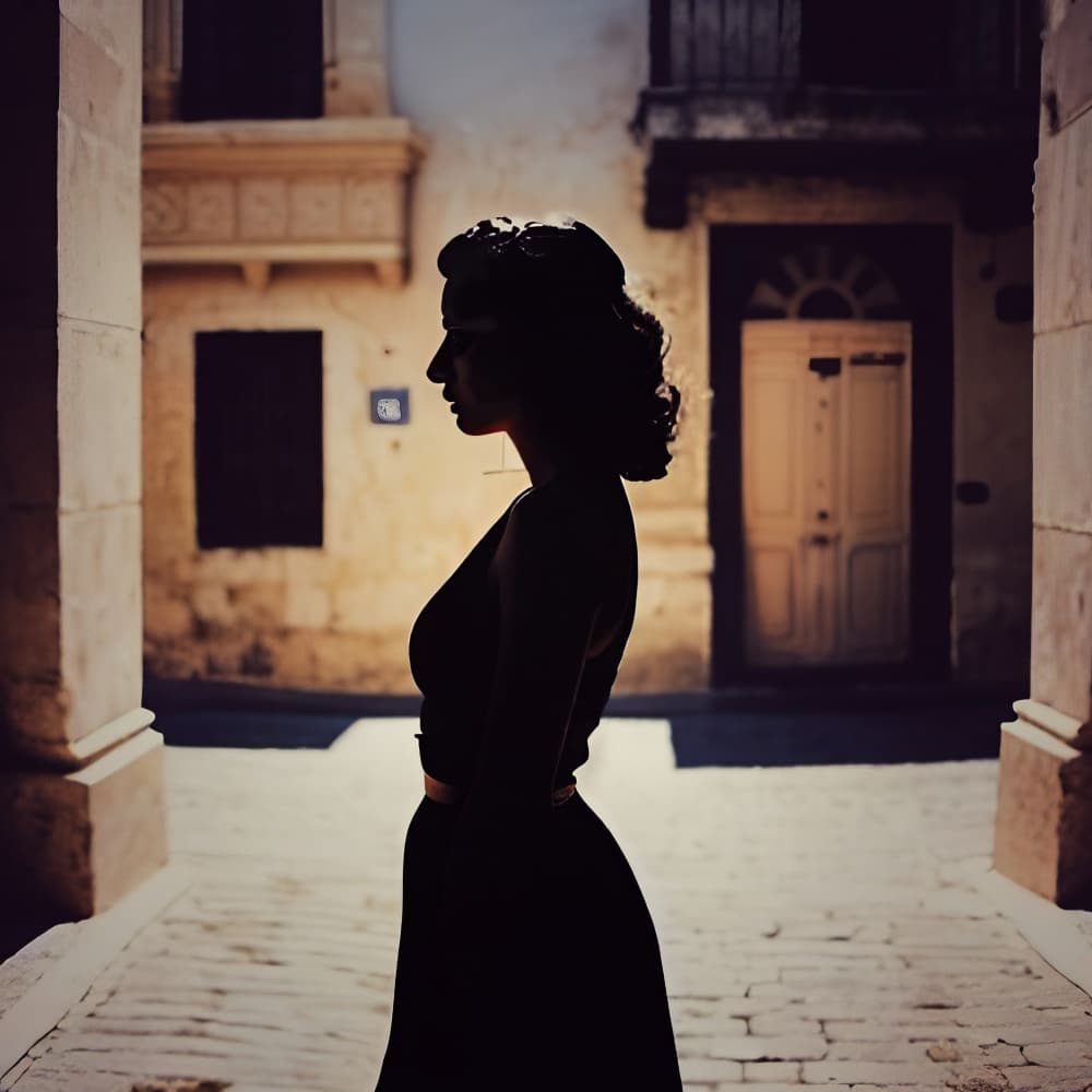 Elegant Street Silhouette by INCOGNITO — canvas wall art