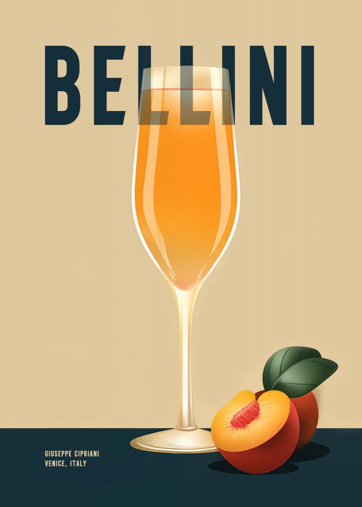 Bellini Peach Cocktail by Andreas Magnusson — canvas wall art