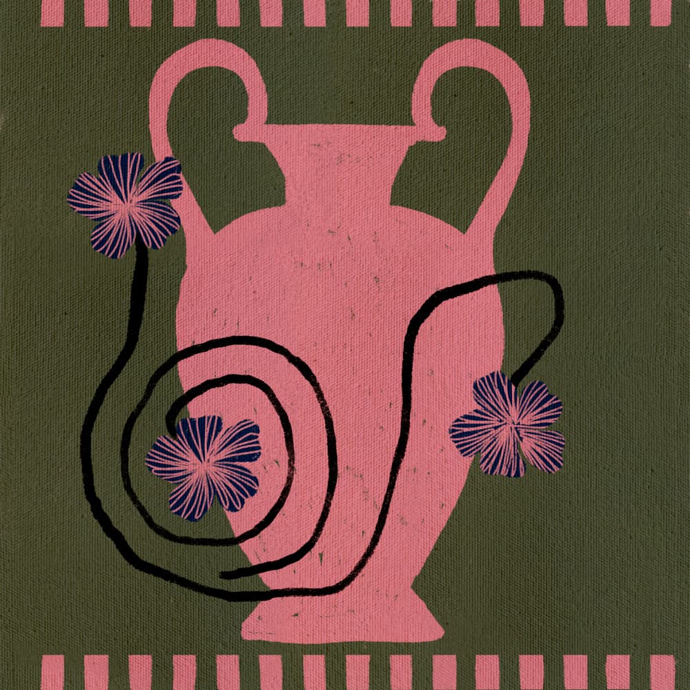 Out of Vase Blooms 1 by Shatha Al Dafai — canvas wall art