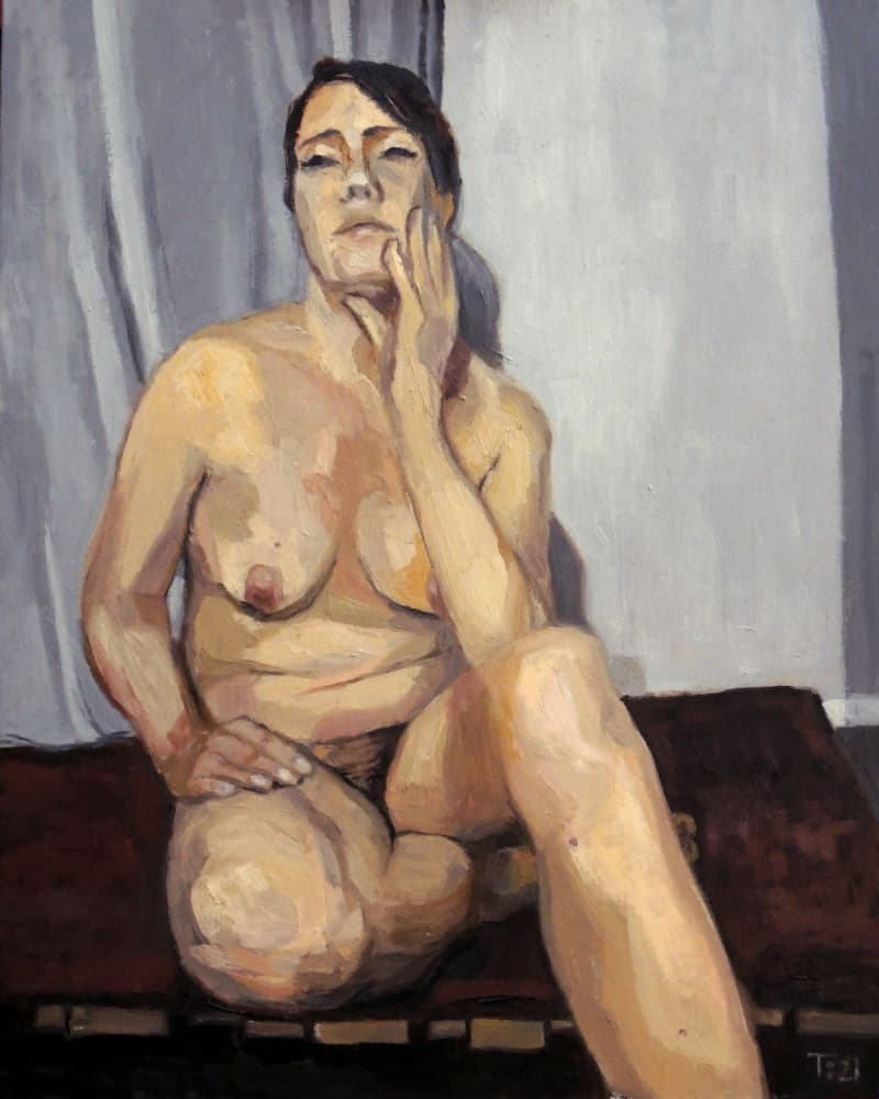 Thoughtful Female Figure by Tore Bahnson — canvas wall art