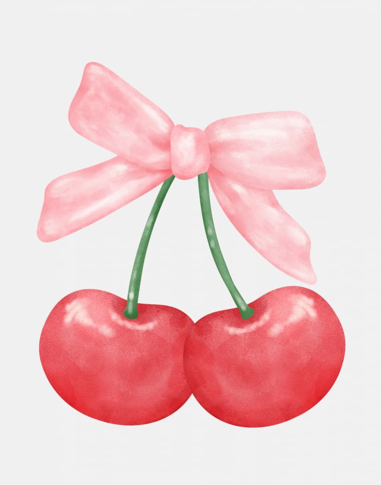 Sweet Cherry Ribbon by Jolly and Dash — canvas wall art