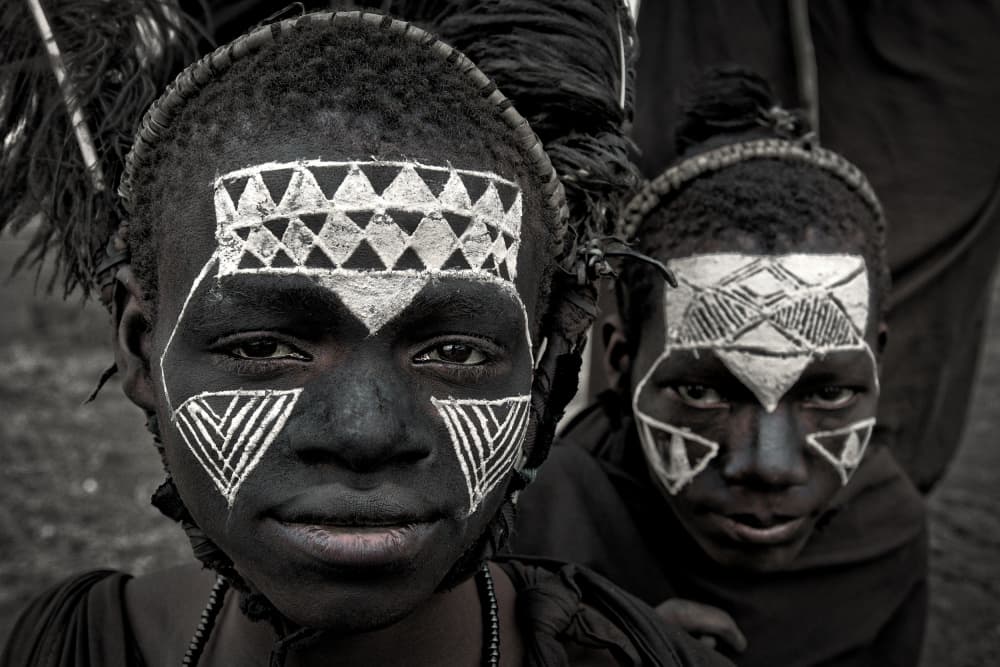 African Painted Faces by Mark Boyle — canvas wall art