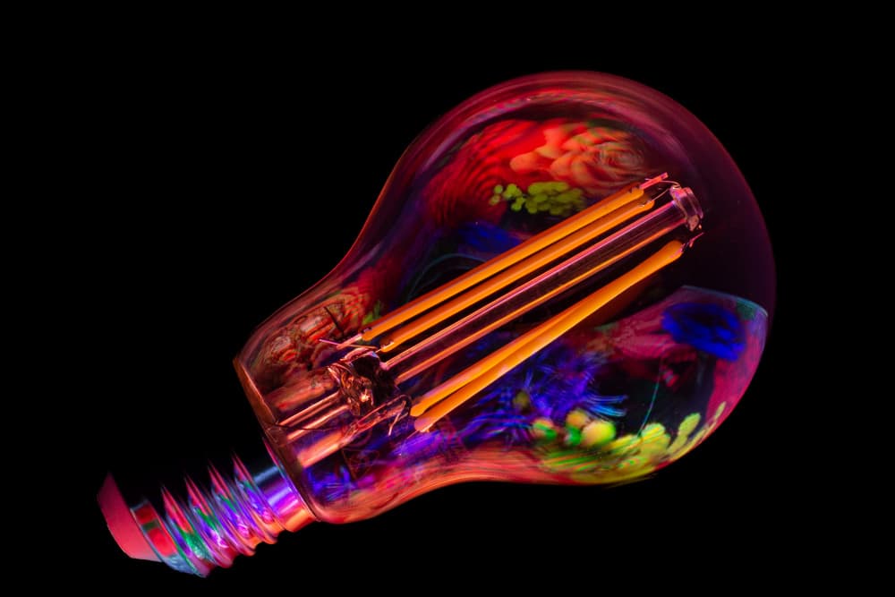Colorful Idea Bulb by Alexandra Isbasoiu — canvas wall art