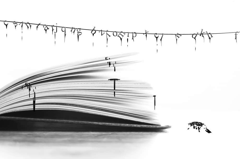 Dripping Letters Book by David Senechal Photographie (polydactyle) — canvas wall art