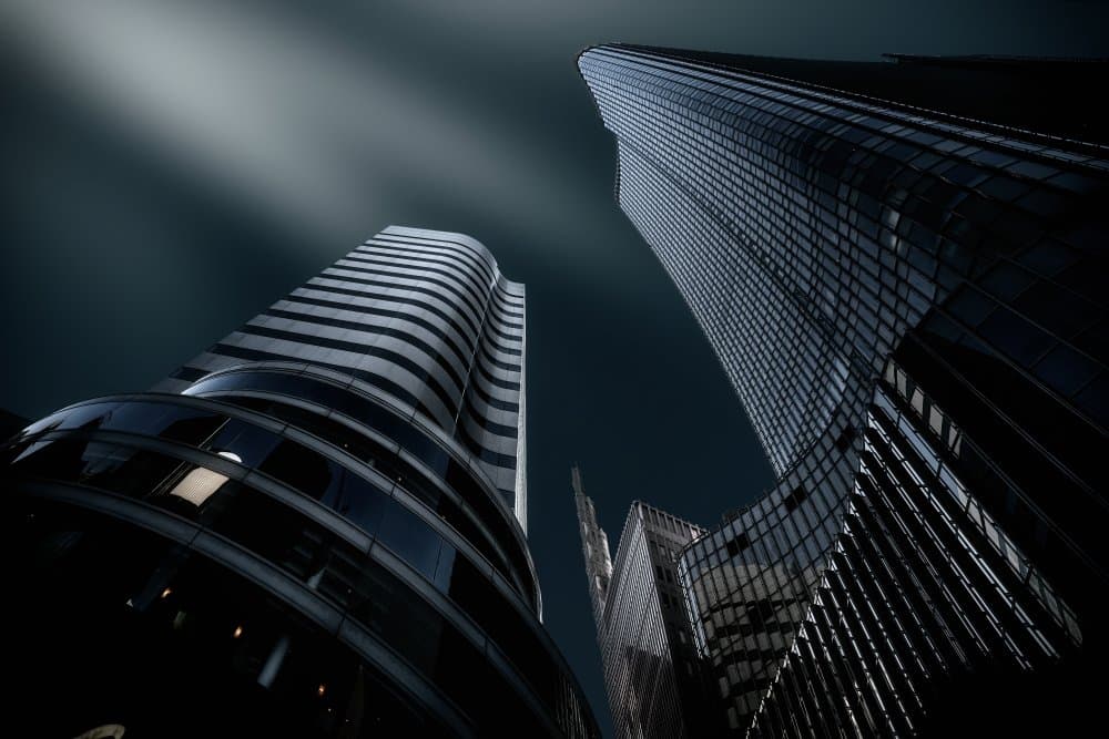 Dramatic City Architecture by Amatou T — canvas wall art