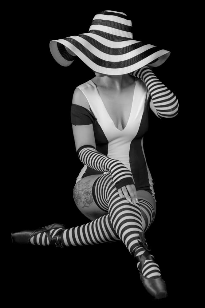 Striped Dancer With Hat by Eyal Alcalay — canvas wall art