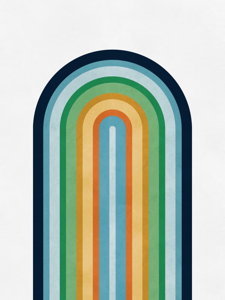 Colorful Retro Arches by Vitor Costa — canvas wall art