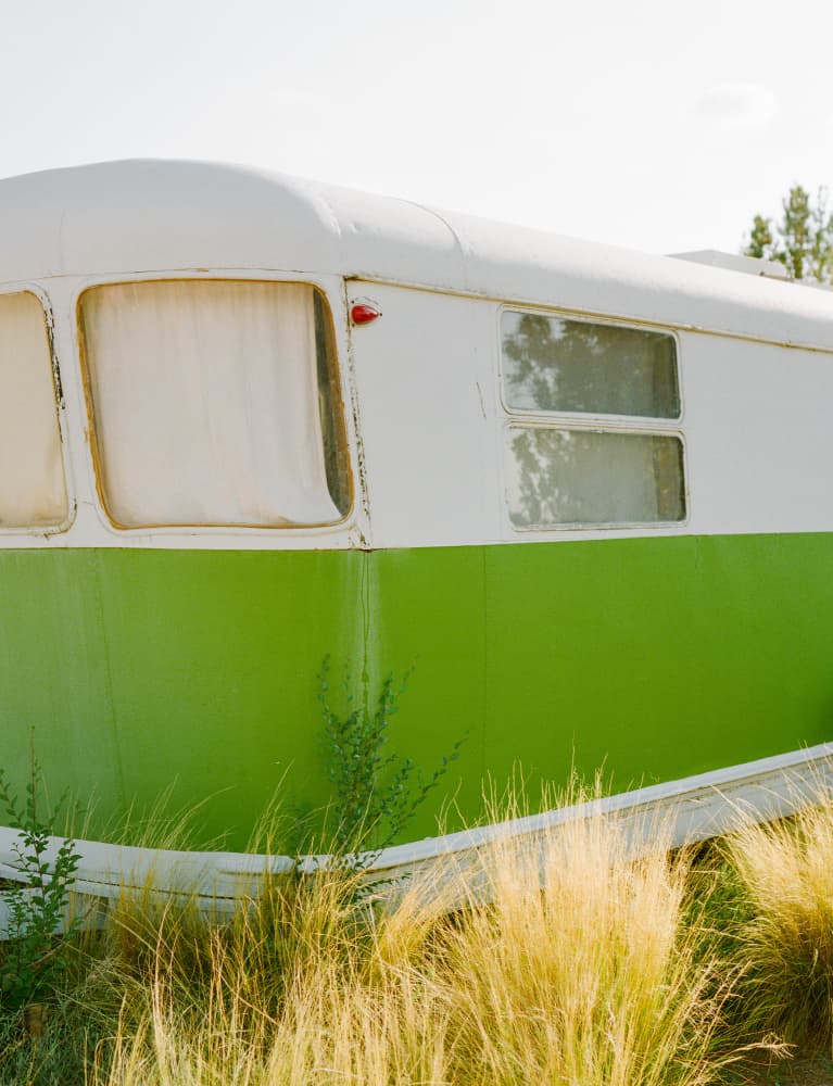 Vintage Green Trailer by Bethany Young — canvas wall art
