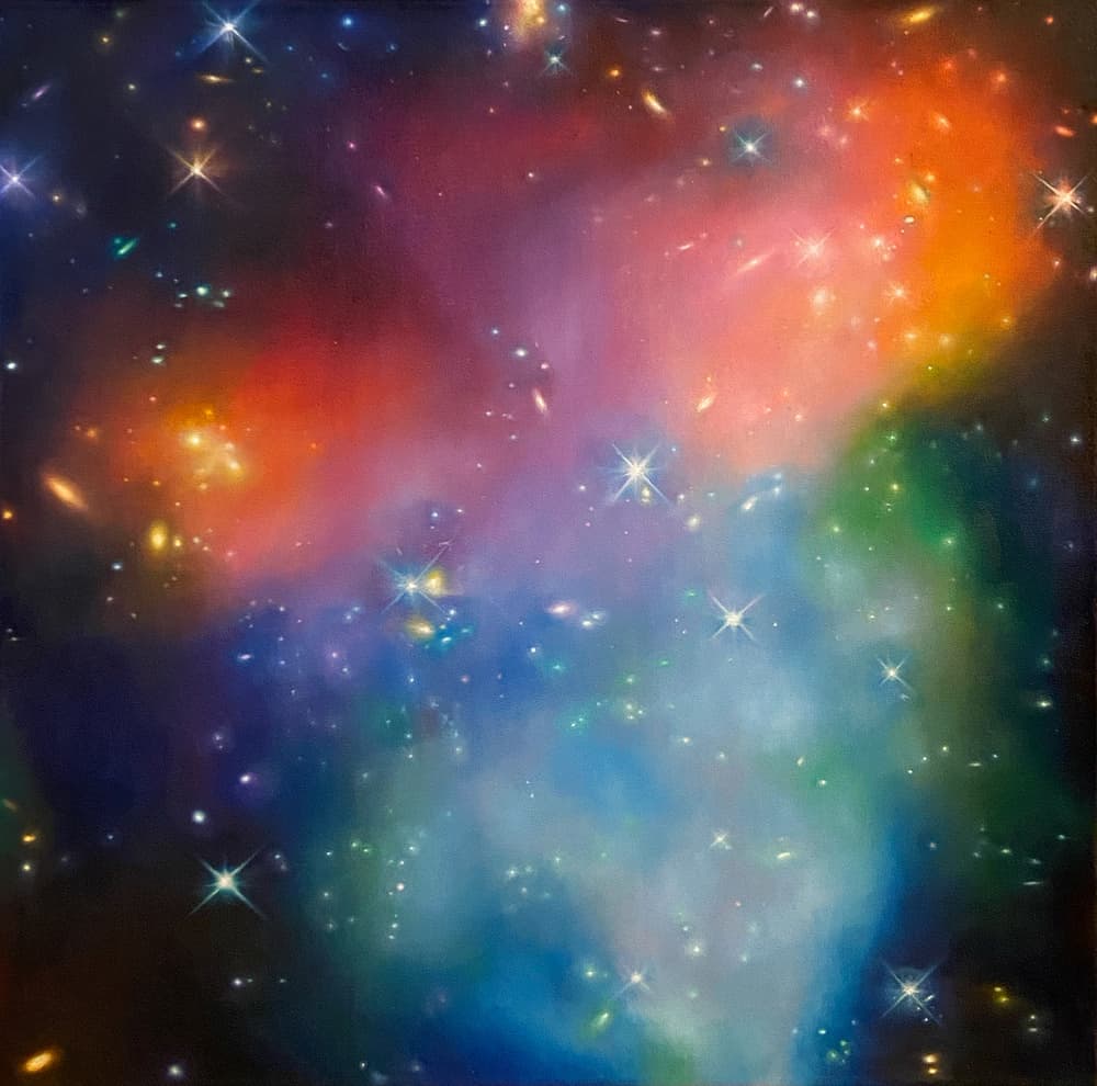 Vibrant Cosmic Nebula by Anne Wölk — canvas wall art