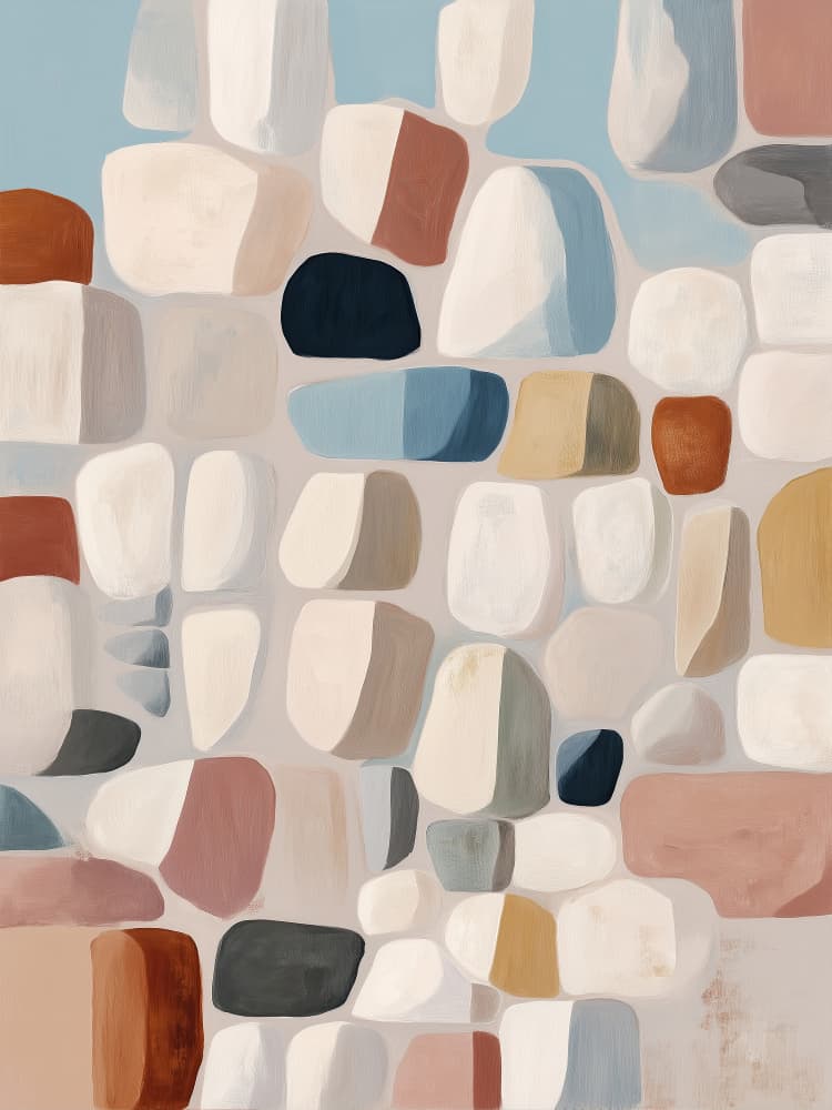 Muted Abstract Shapes by Nadjaa — canvas wall art