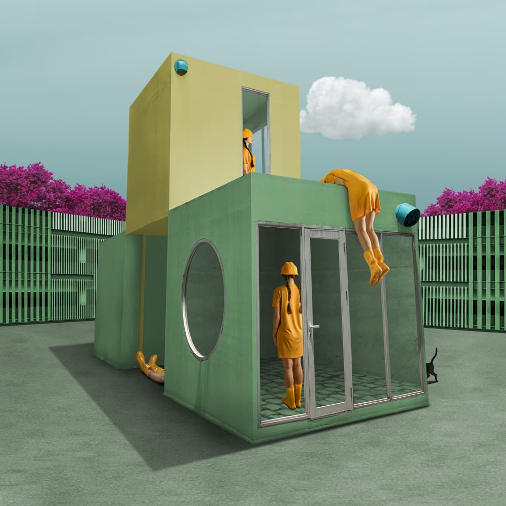 Yellow Figures Play by hardibudi — canvas wall art