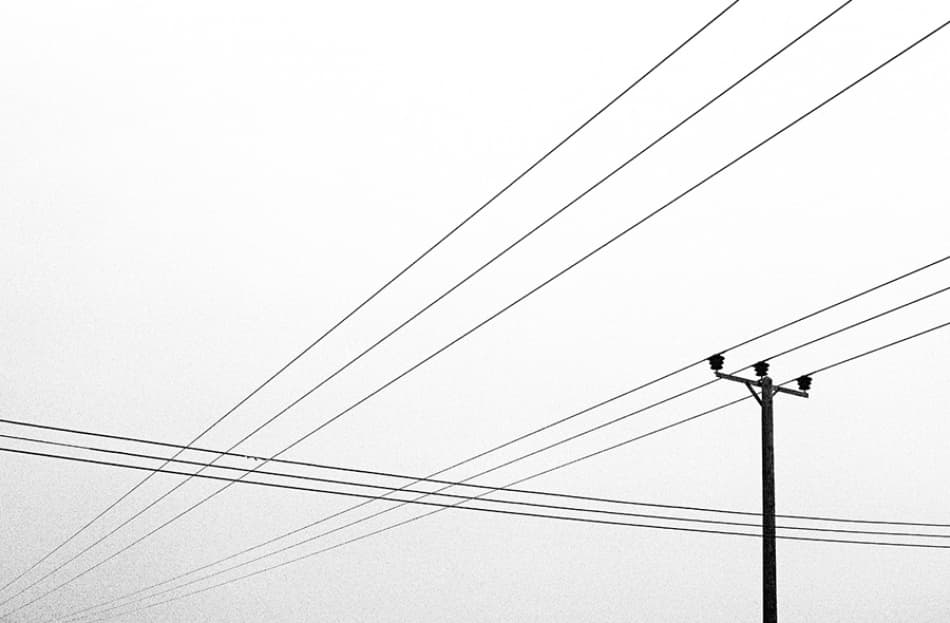 Geometric Power Lines by Clive Collie — canvas wall art