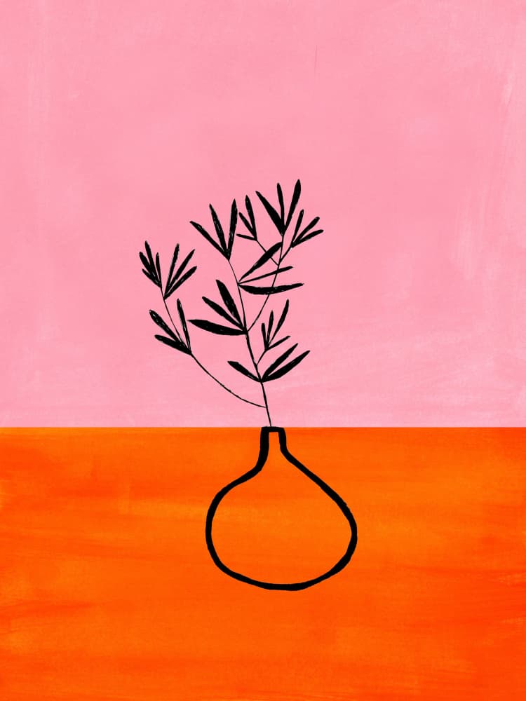 Vibrant Pink Orange Plant by Ejaaz Haniff — canvas wall art