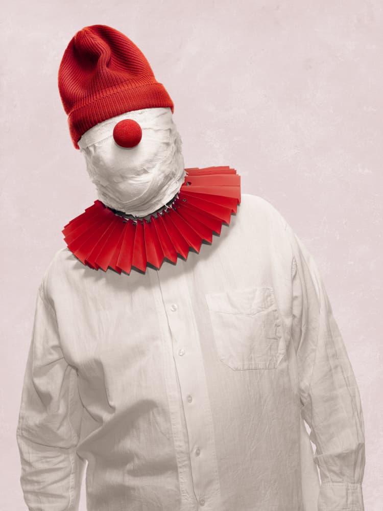 Mysterious Clown Figure by Petri Damstén — canvas wall art