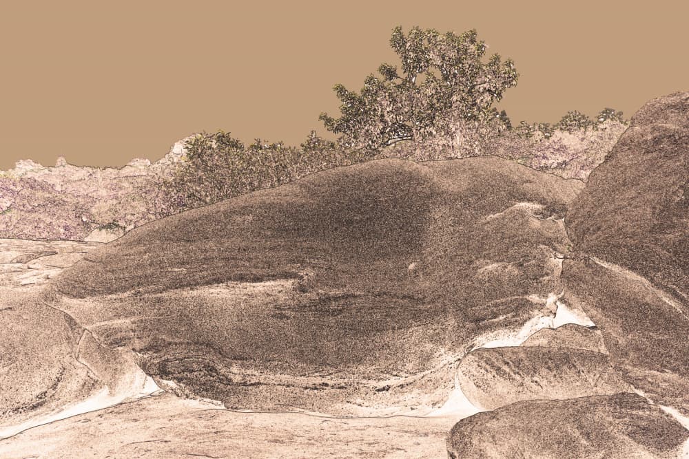Rugged Sepia Rocks by Santhosh ch — canvas wall art