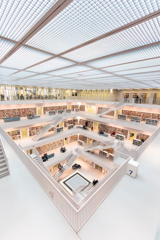 Bright Modern Library by Ulrike Leinemann — canvas wall art