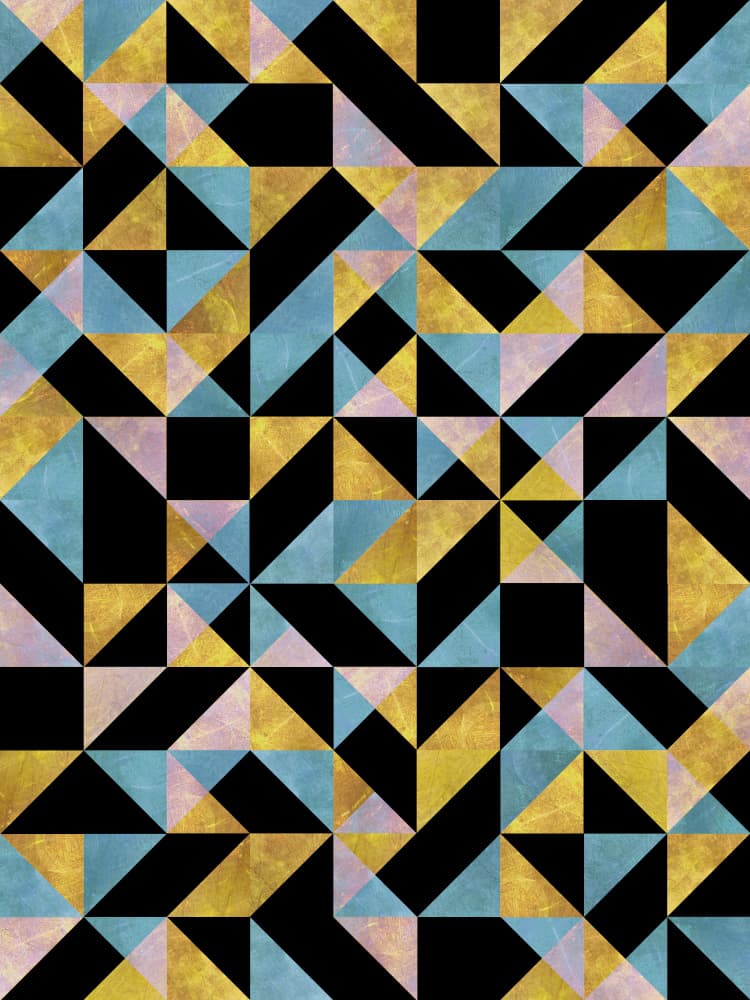 Golden Geometric Pattern by Angelo Cerantola — canvas wall art