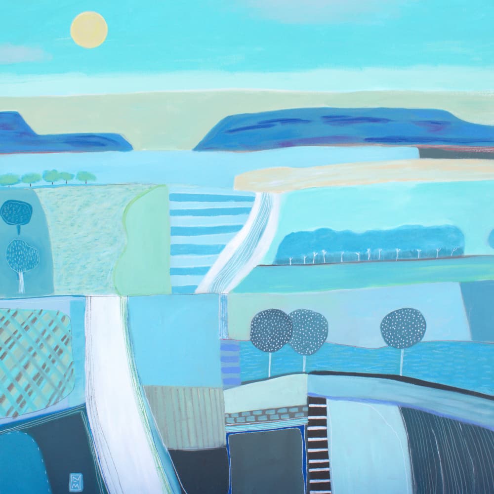 Serene Blue Landscape by Nathaniel Mather — canvas wall art
