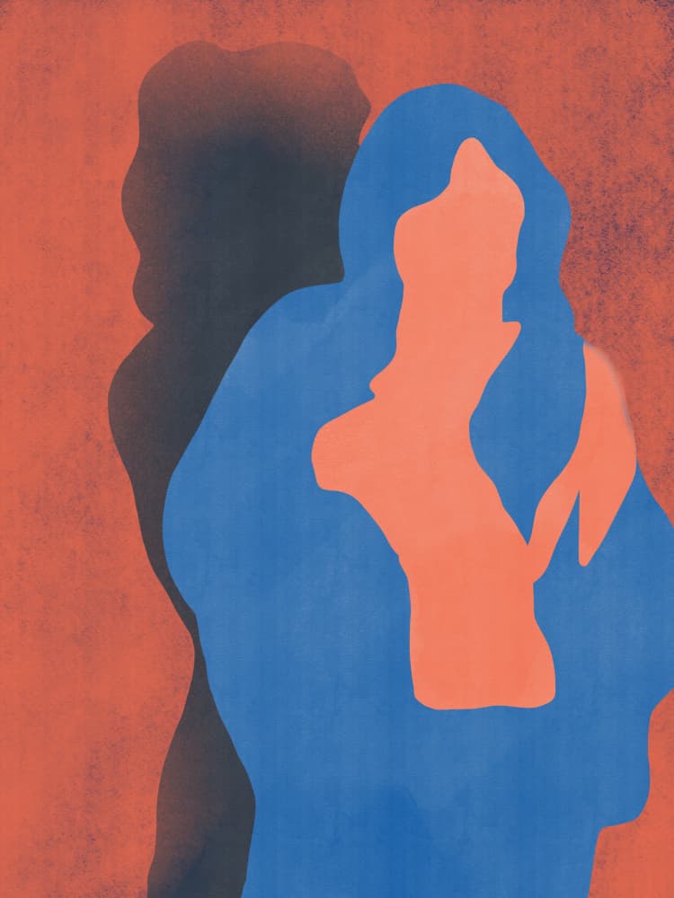 Abstract Blue Figure by Little Dean — canvas wall art
