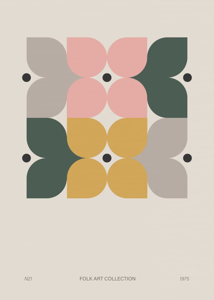 Folk Art Petal Pattern by Paperago — canvas wall art