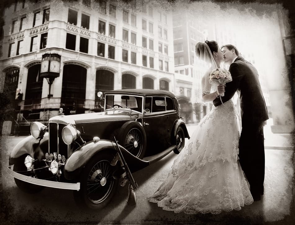 Vintage Wedding Kiss by Dmitry Frizel — canvas wall art