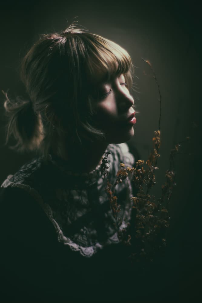 Pensive Woman Dark Portrait by Masatoshi Washimi — canvas wall art