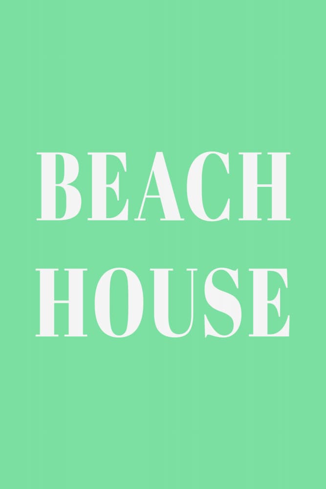 Beach House Typography by Karen Menzenbach — canvas wall art