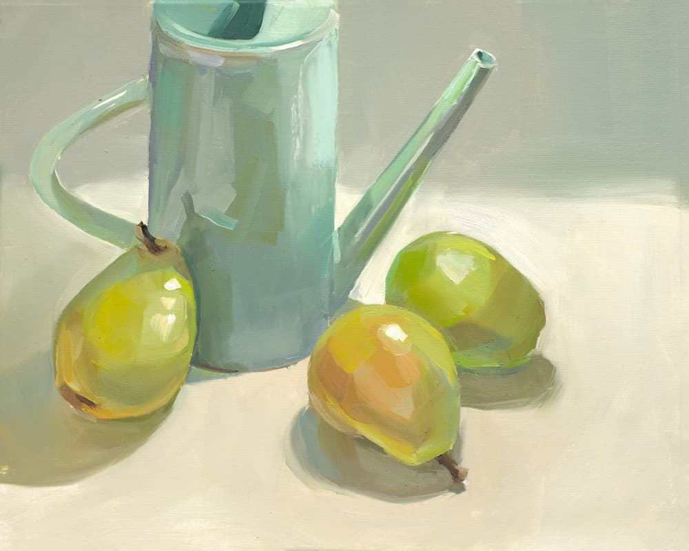 Pitcher and Pears by Jenny Westenhofer — canvas wall art