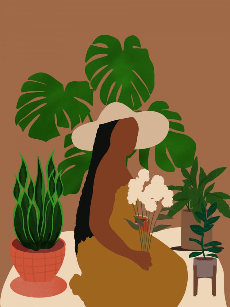 Plant Mom by Carelle N'guessan — canvas wall art