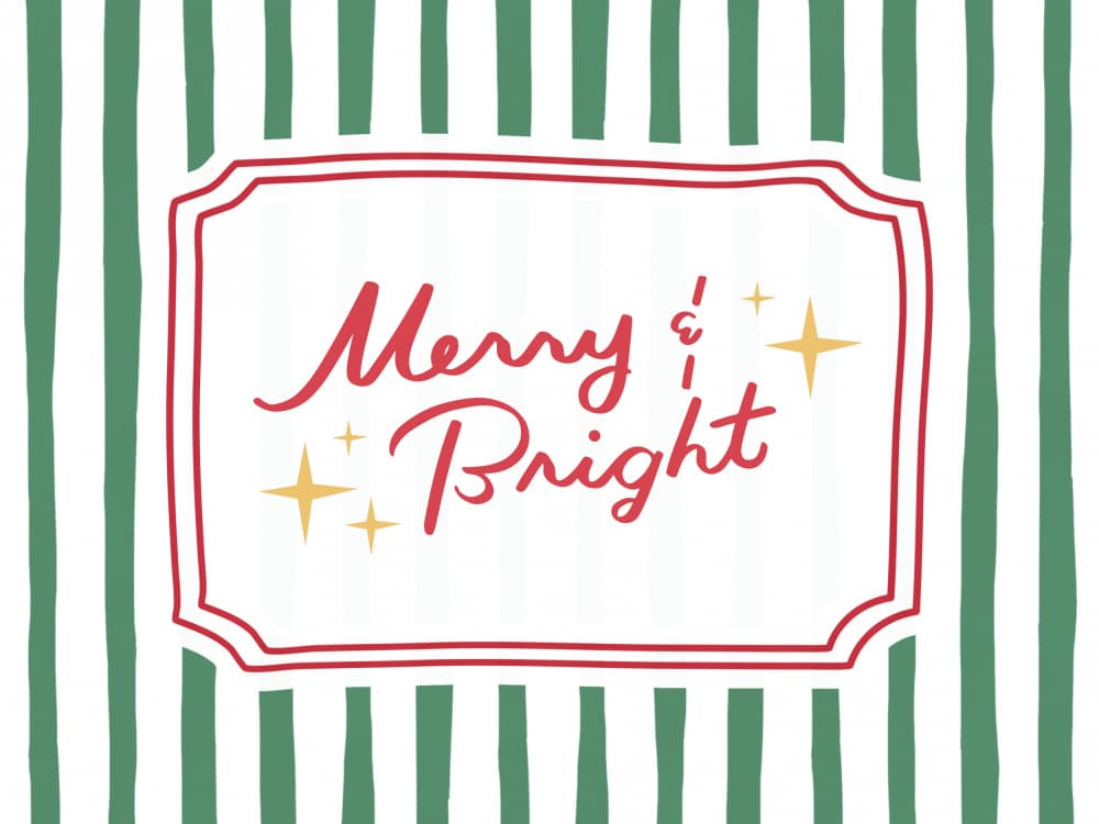 Merry And Bright Holiday by Jolly and Dash — canvas wall art