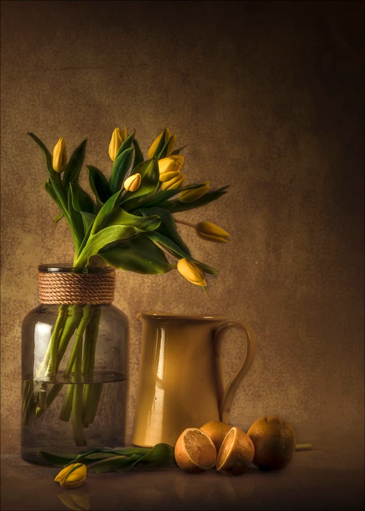 Moody Yellow Tulips by Chris Coenders — canvas wall art