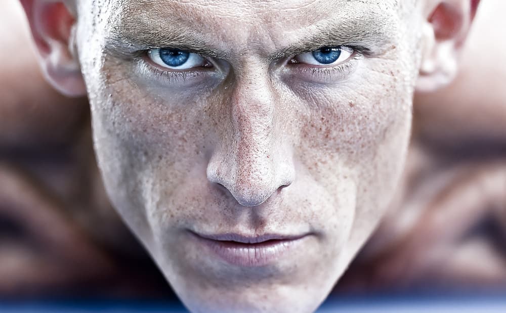 Intense Blue Gaze by DDiArte — canvas wall art