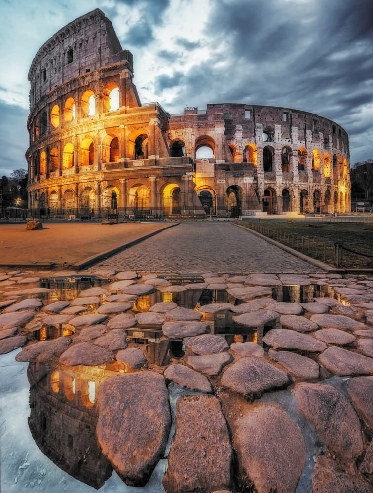Colosseum Evening Reflection by Massimo Cuomo — canvas wall art