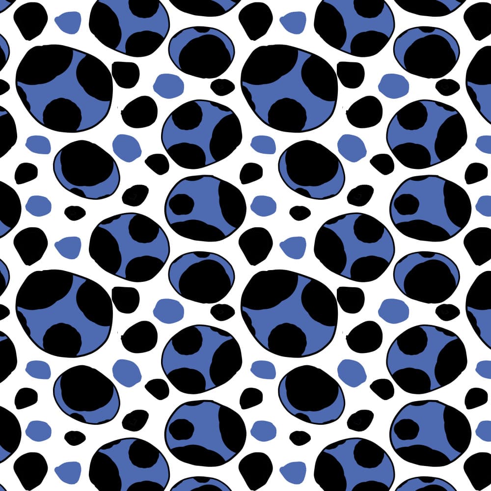 Blue Spotted Shapes by Michele Channell — canvas wall art