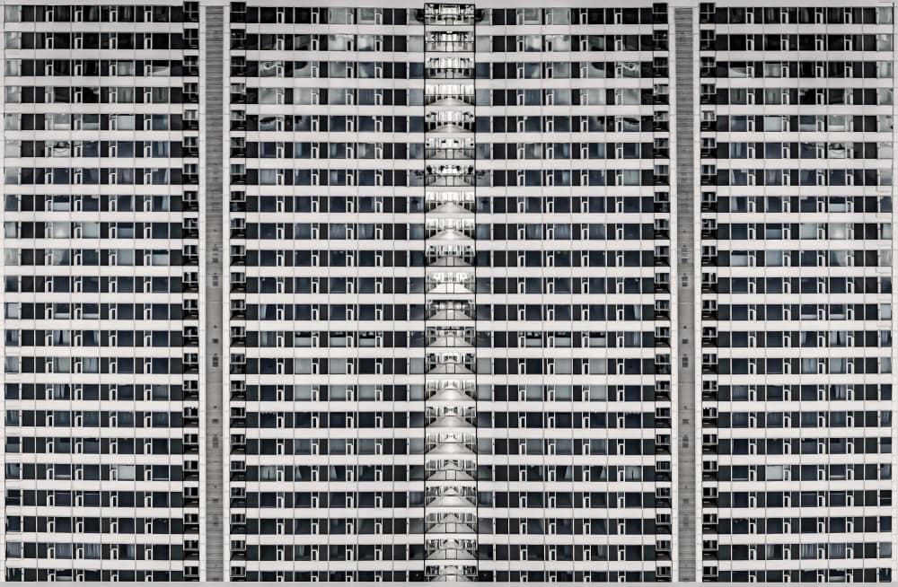Symmetrical Building Facade by Miro Susta — canvas wall art