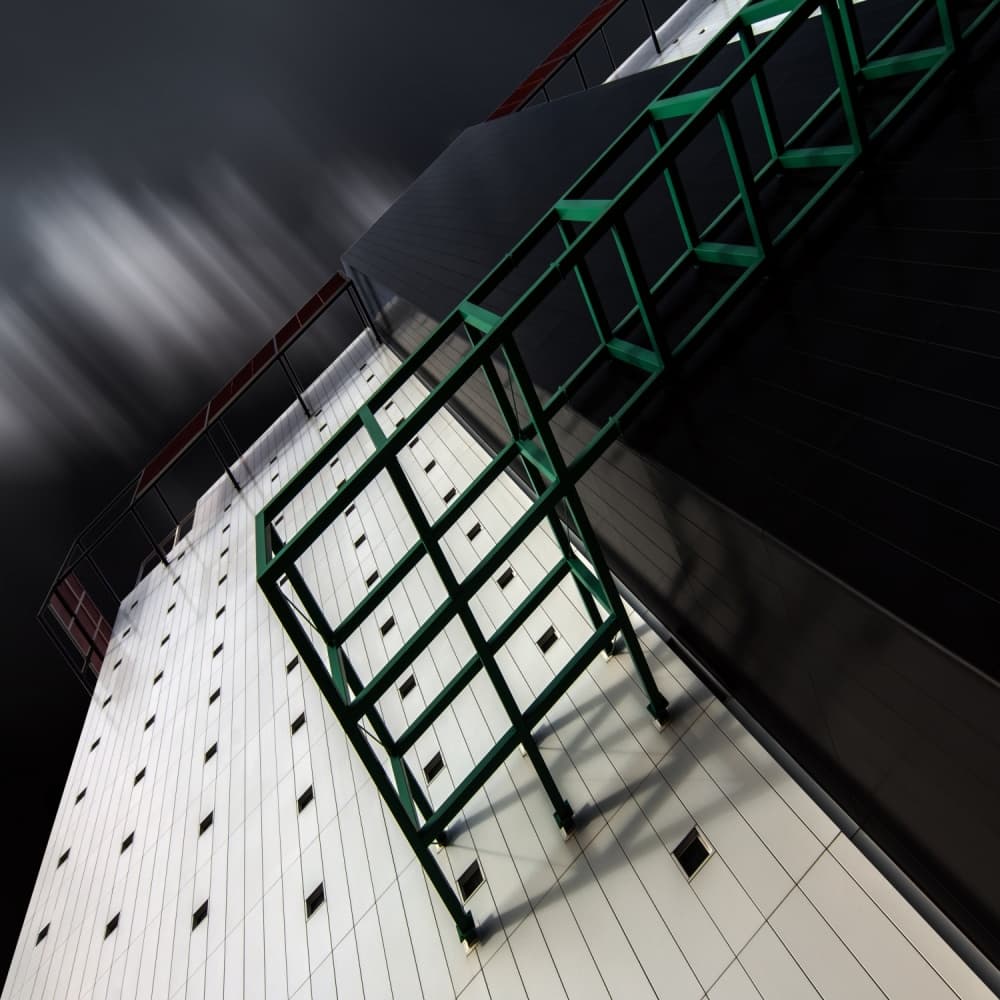 Green Grid Architecture by Gilbert Claes — canvas wall art