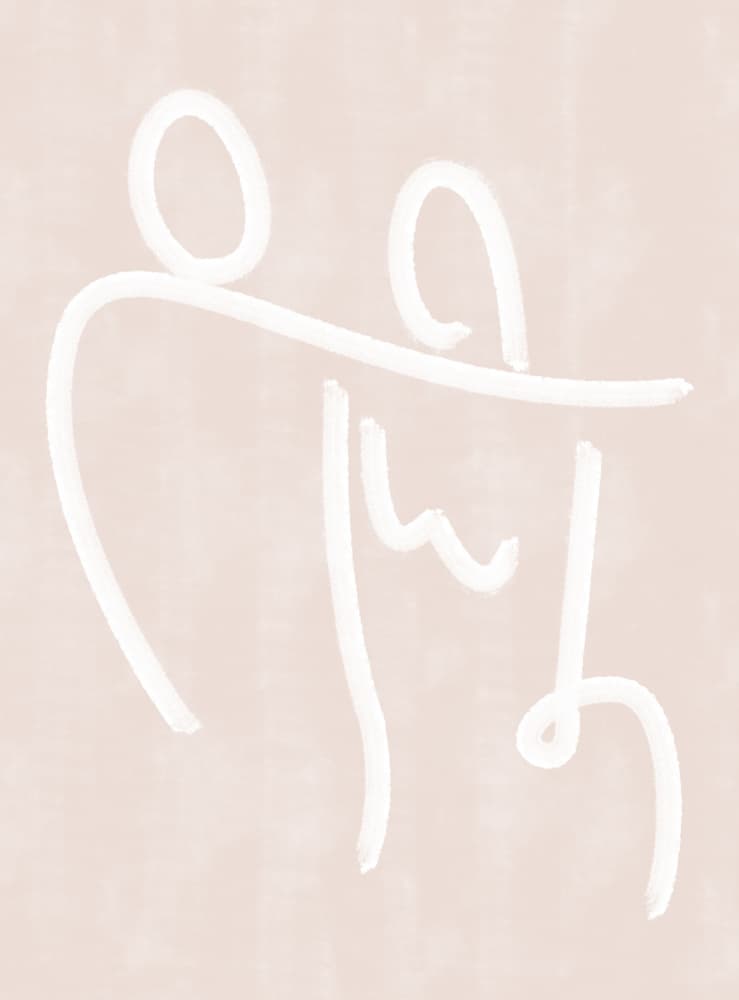 Minimalist Love Embrace by Kit Agar — canvas wall art