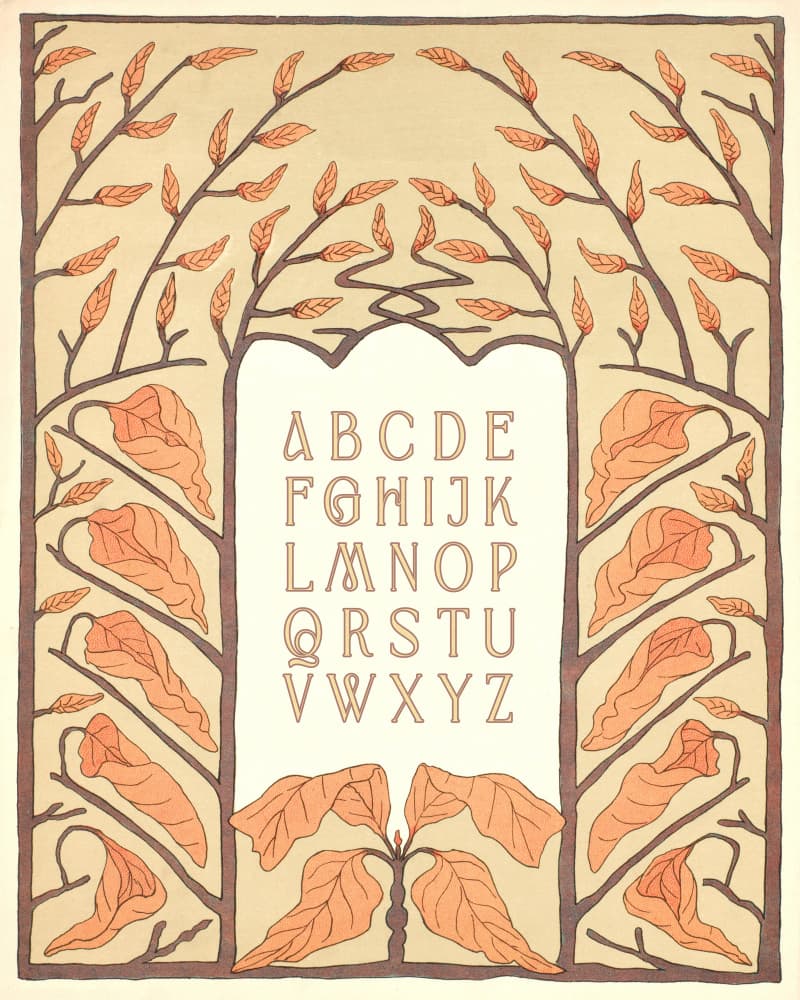 Autumn Alphabet Frame by Wild Violets — canvas wall art