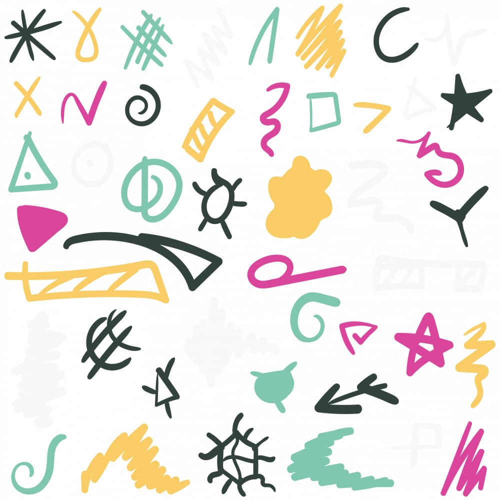 Colorful Doodle Shapes by Marika Barsrsind — canvas wall art
