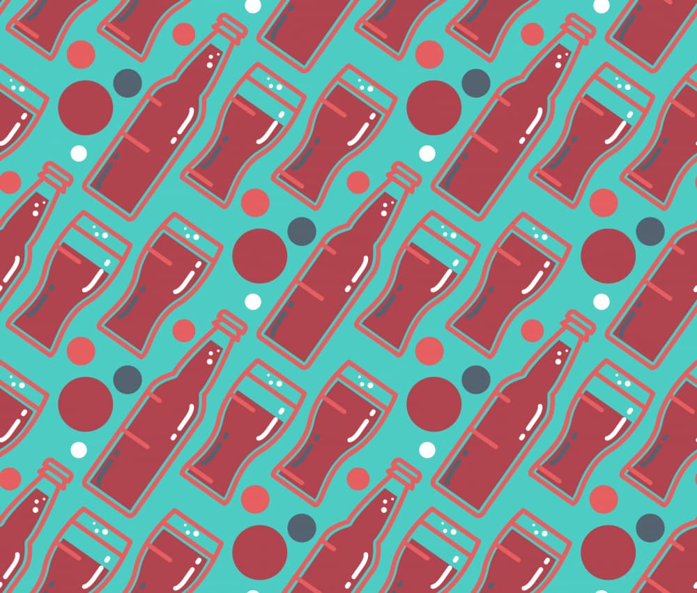 Retro Beer Bottle Pattern by Marika Barsrsind — canvas wall art