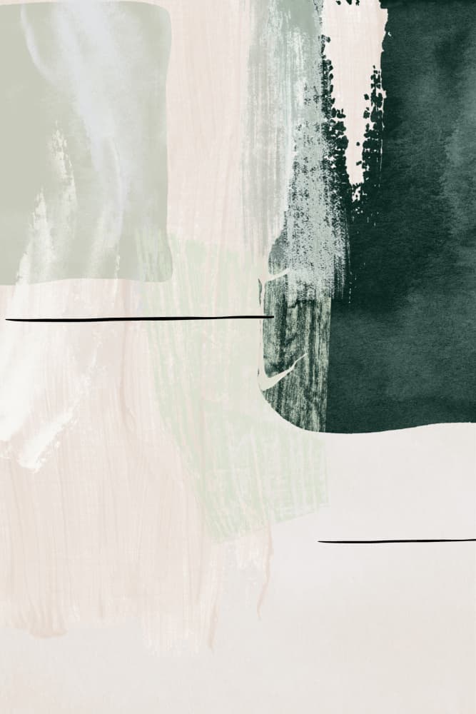 Forest Green Abstract Forms by Sally Ann Moss — canvas wall art